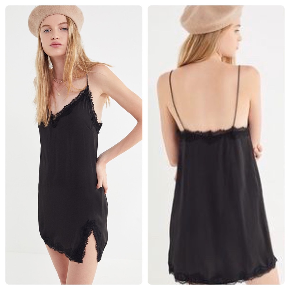 Black Satin Slip Dress